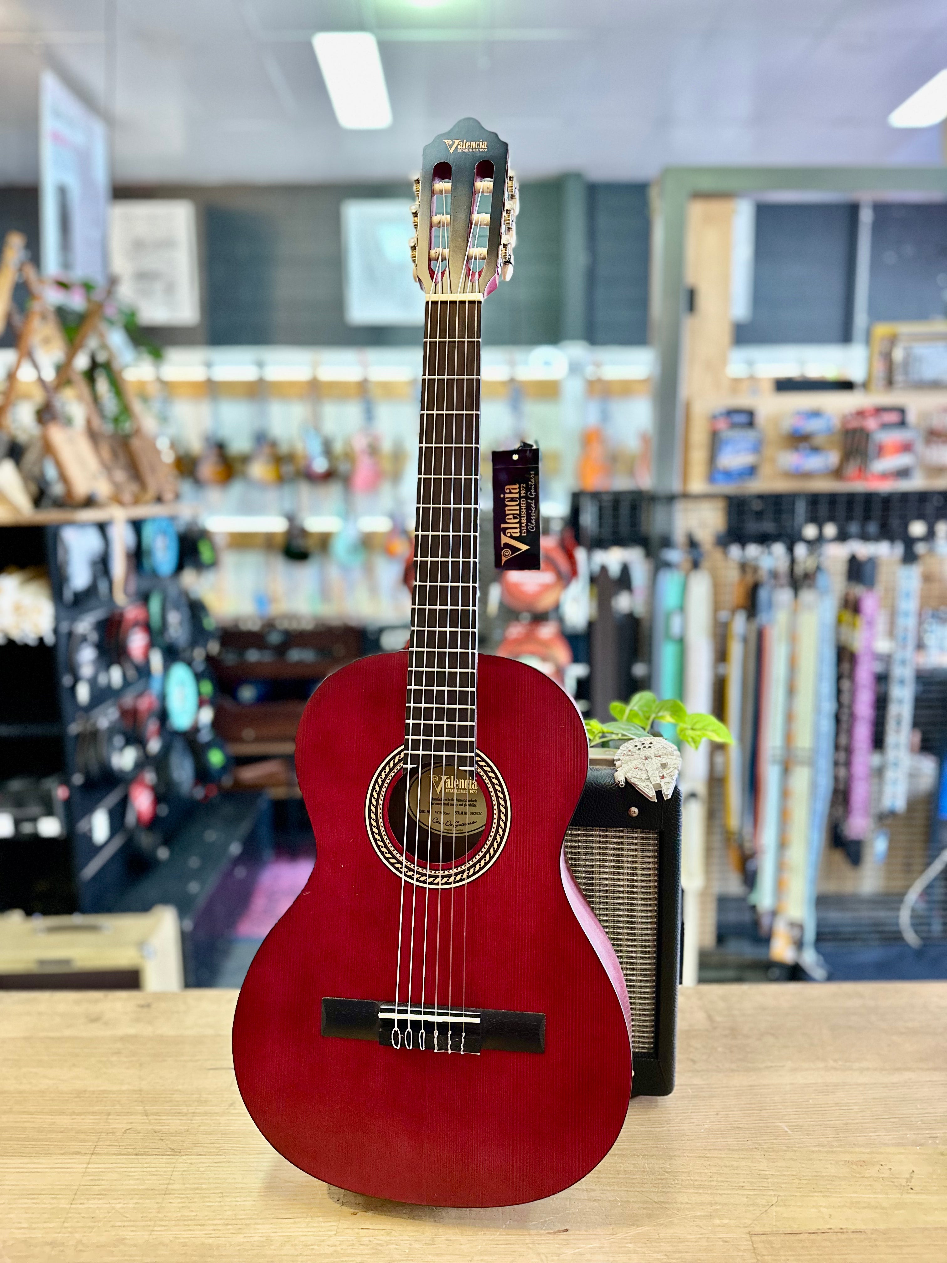 Valencia | VC203TWR | Classical Guitar | 3/4 Size | Transparent Wine Red Valencia | VC203TWR | Classical Guitar | 3/4 Size | Transparent Wine Red